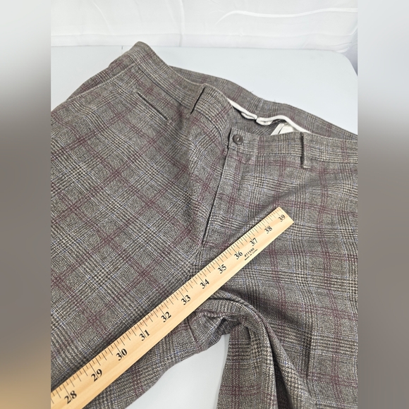Brax Feel Good Men's Gray Brown Plaid Pants Size 40x34 I-3318 - Picture 10 of 13